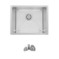 thumbnail image 2 of Azuni Calais Dual Mount 22" Stainless Steel Single Bowl Laundry Sink with Strainer C122, 2 of 10