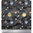 thumbnail image 1 of Soimoi Rayon Fabric Planet & Sun Galaxy Printed Fabric 1 Yard 42 Inch Wide, 1 of 3