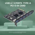 thumbnail image 3 of Tapez une Carte Adaptateur PCIe 4X, Stable USB 3.2 Gen 2 PCIe Card 5 Ports pour, 3 of 7
