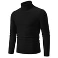 thumbnail image 1 of Knitted Sweater Mens Knitted Turtleneck Long Sleeve Turtle Neck Thermal Casual High Neck Sweaters Ribbed Pullover Sweater Mens Knit Pullover Sweaters Winter S-77 Black XL, 1 of 3