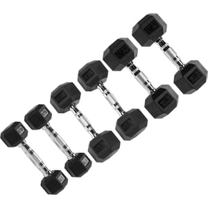Signature Fitness Hex Dumbbells Strength Workout Equipment Set of 5, 10 & 15 Lbs Signature Fitness Hex Dumbbells Strength Workout Equipment Set of 5, 10 & 15 Lbs