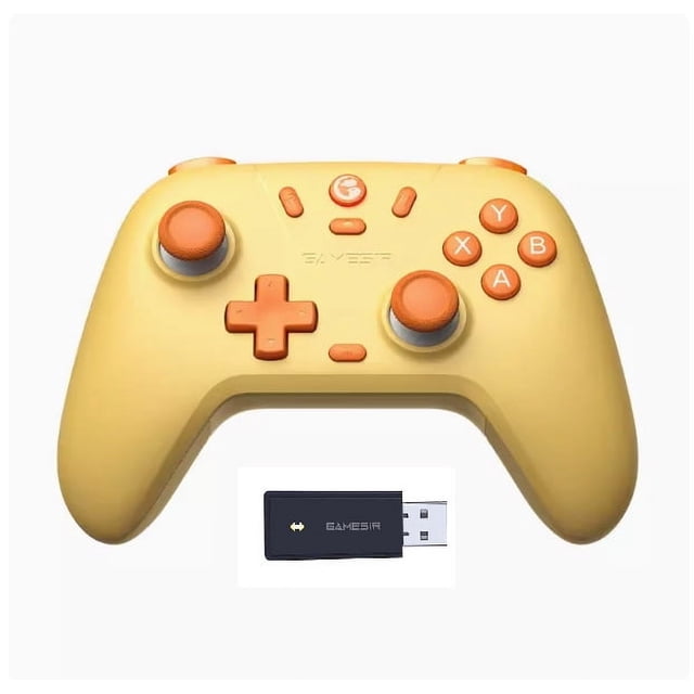 GameSir Nova Lite Wireless Gamepad Controller with Bluetooth, Dongle, Wired for Switch, Android, IOS, PC & Steam Games(Yellow with Receiver)