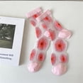 thumbnail image 2 of Chaussettes Femmes Filles Chaussettes Dentelle Maille Mi-Mollet Chaussettes Transparentes Transparentes Chaussette Habillée Fine Nylon Chaussette d'Été Dames Chaussettes Courtes, 2 of 4