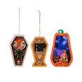 thumbnail image 4 of 3x Halloween Hanging Decoration Plaques Props Colorful Carving Craft Wooden Lamp, 4 of 9