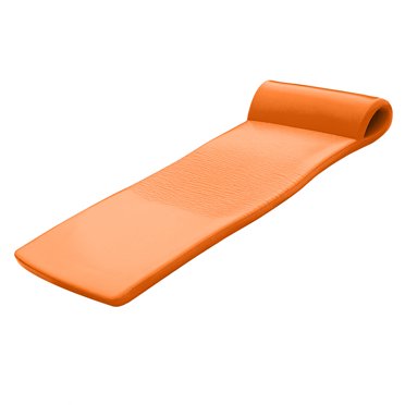 California Sun Matelas Flottant de Piscine Surdimensionné de Luxe en Mousse Insubmersible - Tangerine