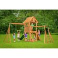 thumbnail image 3 of Creative Cedar Designs Mountain View Lodge Wooden Playset with Rock Wall, Slide and Swings (Multi-Colour & Green), 3 of 7