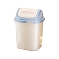 thumbnail image 2 of Storage Bags Storage Organizer Bathroom Trash Can with Lid, Small Press Pop-Up Garbage Bin, Flip Lid Wastebasket, Odor-Control Kitchen Bedroom Office Bin, Compact Plastic Trash Can, 2 of 6