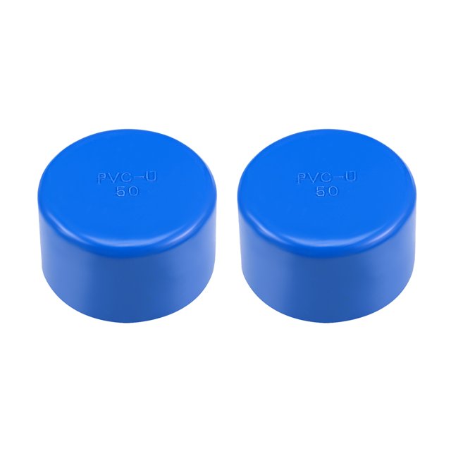 Unique Bargains 50mm PVC Pipe Cap Fitting, Slip End Caps DWV(Drain Waste Vent) Blue 2 Pcs