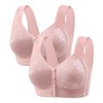 thumbnail image 1 of Plebaso Front Closure Bras for Women 2 Pack No Underwire Full Coverage Plain Everyday Bras Comfortable, 1 of 6