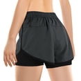 thumbnail image 2 of Plebaso Women's 2 in 1 Running Shorts Elastic Waist Drawstring Athletic Shorts Lightweight Workout Shorts, 2 of 6