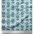 thumbnail image 1 of Soimoi Rayon Fabric Leaves & Floral Block Fabric Prints by Yard 56 Inch Wide, 1 of 3