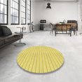 thumbnail image 4 of Ahgly Company Tapis d'Intérieur Lavables à la Machine, Carrés, Transitionnels, Jaunes, Tapis de Zone, 6 Pieds Carré, 4 of 7