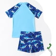 thumbnail image 4 of Sunnyoo Big Boys Swimsuit Shark Print Short Sleeve Rash Guard Shorts Quick Dry Bathing Suit with UPF50+, 4 of 8
