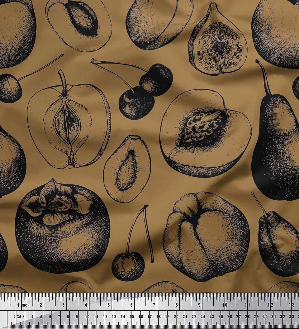 Soimoi Cotton Poplin Fabric Mix Fruits Decor Fabric Printed Yard 56 Inch Wide