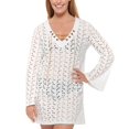 thumbnail image 4 of Dotti Peuplier Ciels Coton Cloche Manches Tunique Cover-Up, Grand, Blanc, 4 of 5