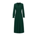 thumbnail image 4 of cfhntfmh Robes d'Invitée de Mariage pour Femmes Tendance à Découpes à Volants Col Ras du Cou Robe Maxi Smockée Ample Plissée Robe de Soirée, 4 of 5
