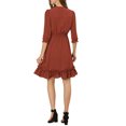 thumbnail image 3 of INSPIRE CHIC Juniors Layered Ruffle Hem 3/4 Sleeves Smocked A-Line Chiffon Dress, 3 of 6