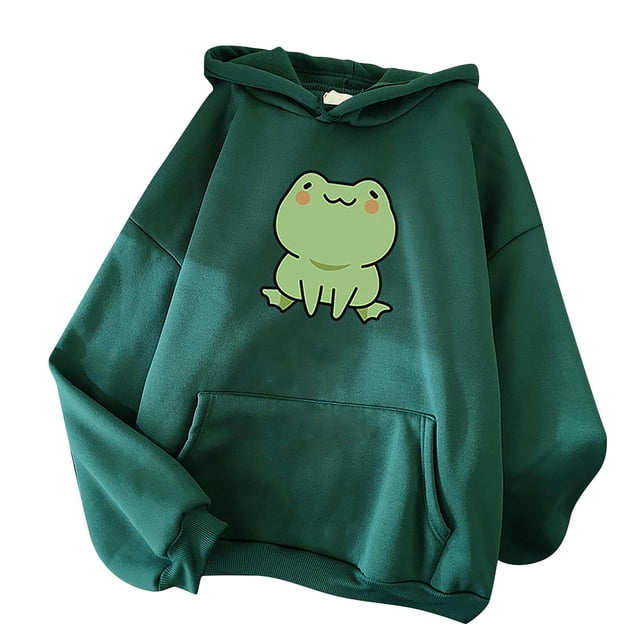 Heliisoer Blouse à Capuche Imprimée Animal Mignon Grande Taille pour Femmes Manches Longues Ample