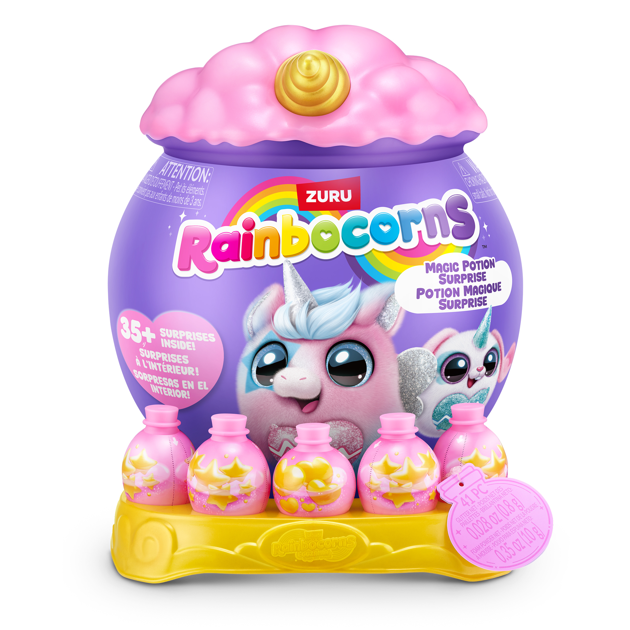 Rainbocorns Magic Potion Surprise Series 1 de ZURU – Peluche Surprise magique avec Booboocorn à collectionner, bijoux à faire soi-même et accessoires créatifs, jouet pour filles (3 ans et plus).