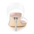 thumbnail image 2 of BLISSFUL STEP Women's Clear Slide Stiletto Heels Open Toe Slip On Sandals Beige 10, 2 of 8