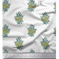 thumbnail image 1 of Soimoi Polyester Crepe Fabric Leaves & Floral Block Print Fabric by The Yard 52 Inch Wide, 1 of 3