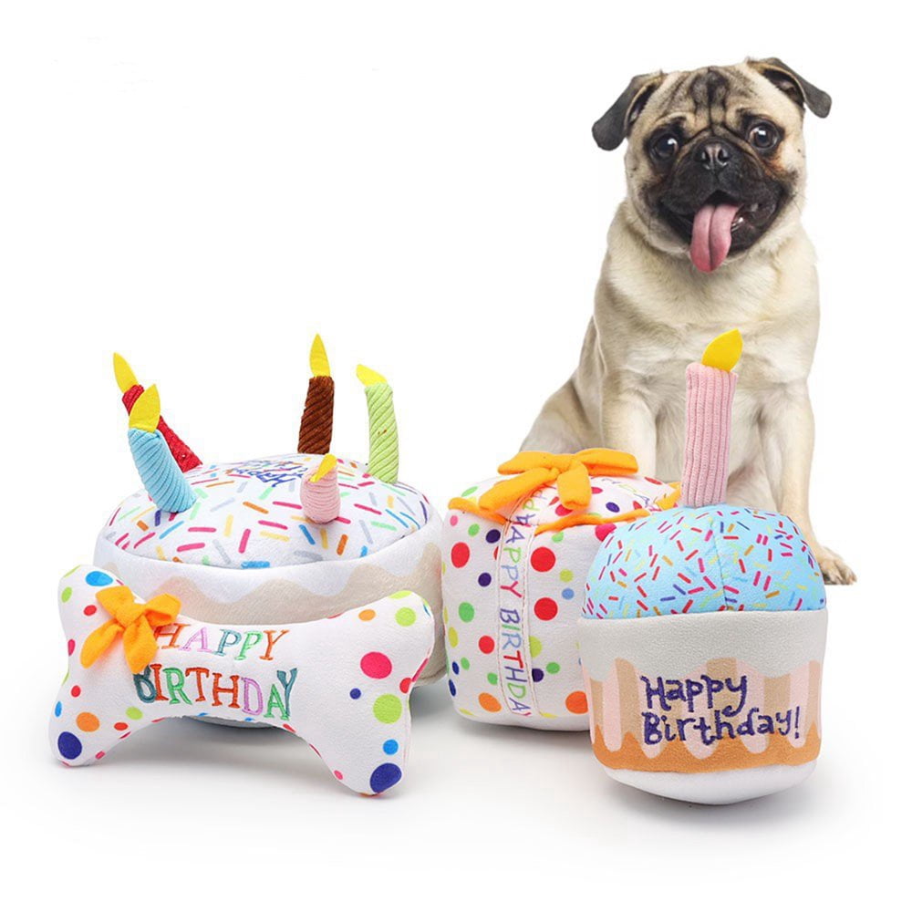 LEEYNEER Todays Clearance Deals Prime! Dog Birthday Cake Bites Toy – Pet Party Surprise Gift  Fun Dog Toy for Celebrations  Dog Birthday Cake Treats  Chew Toy for Dogs  Pet Birthday Par