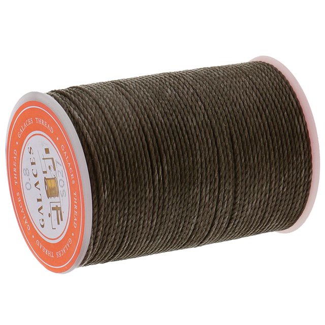 Fil Rond Brun Gris de 0,8 mm en Cuir pour Couture à la Main, Cordon de Serrage