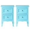 Ktaxon Set of 2 Nightstand, Side Table Night Table, Light Blue