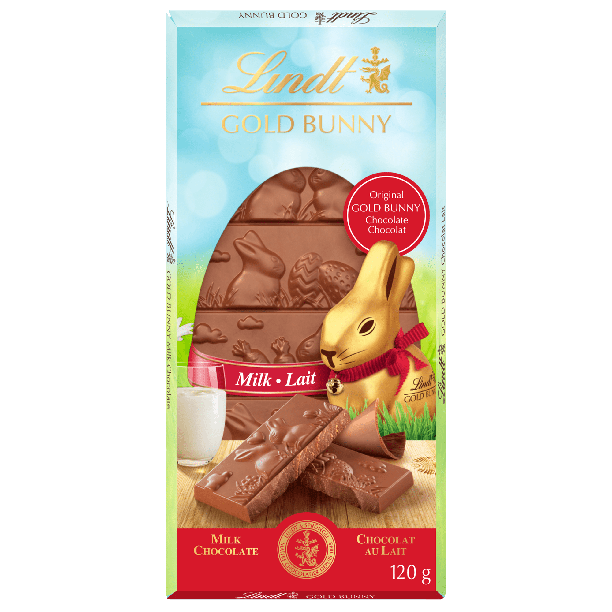 Lindt GOLD BUNNY Milk Chocolate Bar, 120 g
