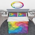 thumbnail image 3 of Designart Ensemble de Literie Moderne et Contemporain 'Rainbow 3D Triangle Geometry' - Housse de Couette et Impostes, 3 of 4
