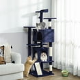 thumbnail image 2 of PawHut 54" Cat Tree Tower with Scratching Posts, Cat Condos, Dark Blue, 2 of 10