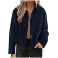 thumbnail image 2 of Plus Size Suede Jackets For Women 2025 Casual Button Down Cropped Jacket Fall Long Sleeve Outerwear Coats Work Clothes, 2 of 8