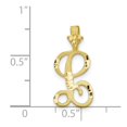 thumbnail image 3 of Diamond2Deal 10K Yellow Gold Grooved Letter L Initial Pendant for Women, 3 of 5