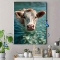 thumbnail image 4 of Qisvanset Funny Underwater Cow Canvas Print 12x16 Inch Cafe Art, 4 of 8
