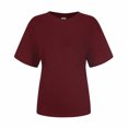 thumbnail image 4 of Yuyuzo Hauts pour Femmes T-Shirts à Manches Courtes T-Shirts à Col Rond T-Shirts Couleur Unie T-Shirts Amples Hauts Blouses, 4 of 5
