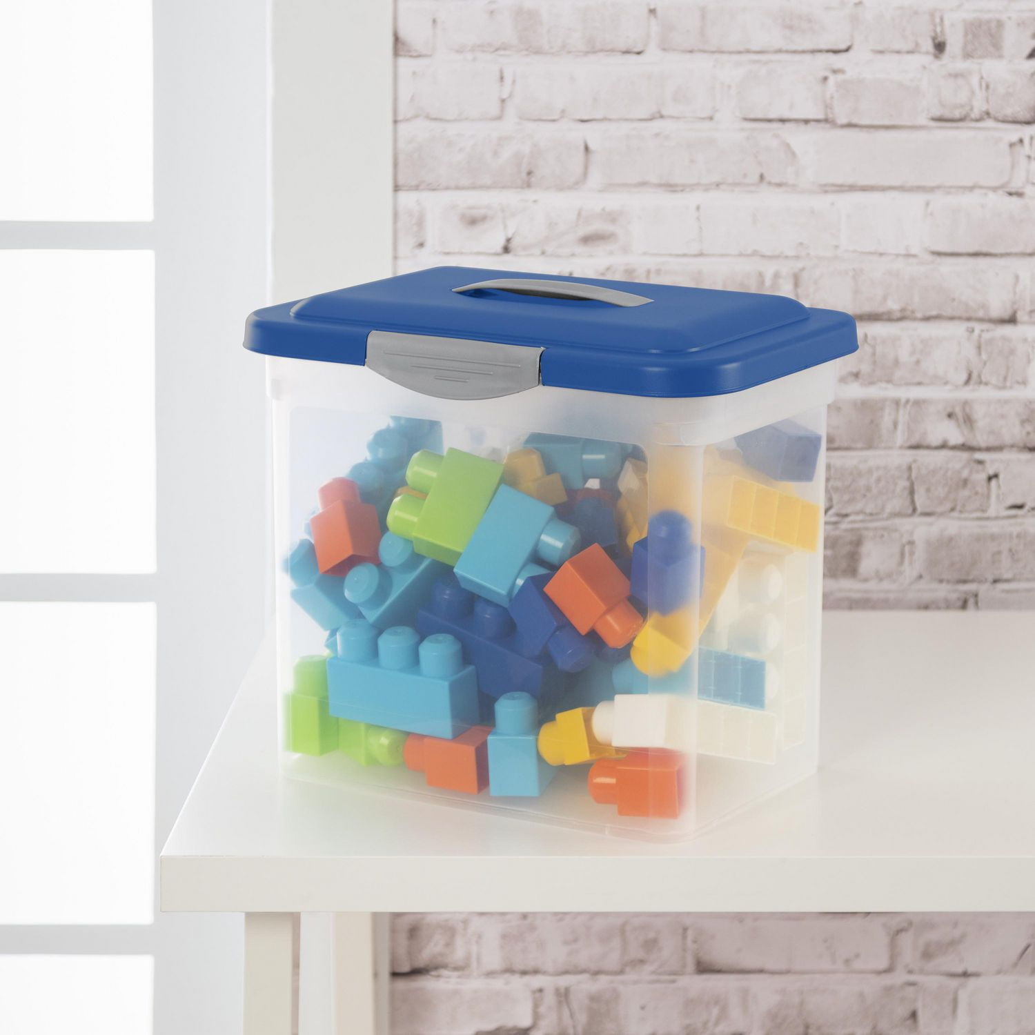 Grand contenant d’entreposage ShowOffs de Sterilite Bleu