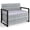 Grey, variant on Costway Patio Storage Bench Wicker Loveseat with Built-in Storage & Long Seat Cushion Brown