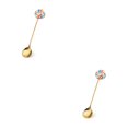 thumbnail image 4 of Transemion 1/2/3/5 Cartoon Adorable Restaurant Hotel Tableware Portable Washable Stainless Steel Stirring Mixing Dinnerware Cake Flatware Candy Spoon Rainbow 2PCS, 4 of 6