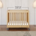 thumbnail image 2 of Foundations Boutique Compact Folding Crib 3 Pack for Hotels, Natural, 2 of 7