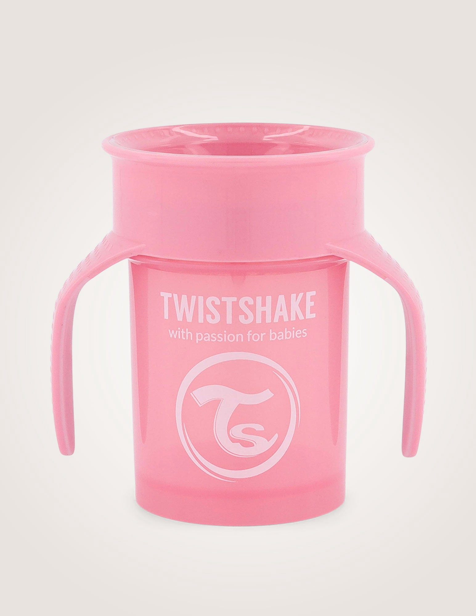 Twistshake 360 Gobelet à Bec 230 ml Anti-Déversement Rose Pastel 6+ m