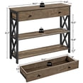 thumbnail image 3 of Yaheetech 2-Tier X-Design Console Table for Entryway Living Room, Taupe Wood, 3 of 9