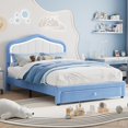 thumbnail image 2 of Eastvita Full Upholstered Twin - Size Platform Bed Frame with Storage Drawer/Smart LED Headboard for/Wooden Slats Support/No Box Spring Needed/Easy Assembly, 2 of 6