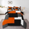 thumbnail image 1 of Erosebridal Rectangle Geometry Bedding Full Comforter Set, Abstract Checkered Bedding Sets Full with Comforter, Chic Minimalst Reversible Down Comforter, Super Cozy Bedroom Decorative, 3pcs, 1 of 8