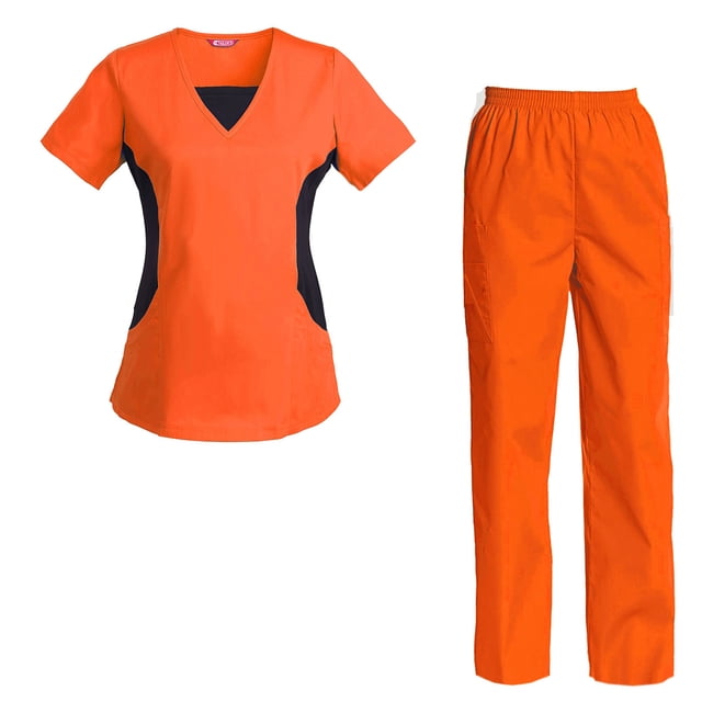 Women's Scrubs Set Scrub Top and Pants Scrubs Set