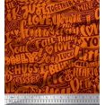 thumbnail image 1 of Soimoi Red Rayon Fabric Just Love Forever Text Print Fabric by Yard 56 Inch Wide, 1 of 3