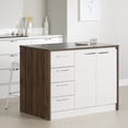 thumbnail image 1 of South Shore Myro Kitchen Island with Storage, in Natural Walnut and White, 1 of 21