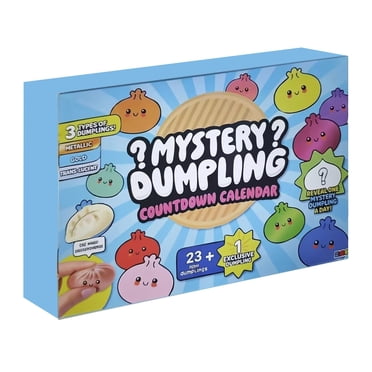 Mystery Dumpling Squishy Box,24Pcs Slow Rising Glitter Squishies Dumpling Toy,Bun Bao Stress Balls Fidget Sensory Toy with Food Steamer Stretchy Surprise Toys for Teens Adults