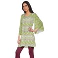 thumbnail image 2 of Moomaya Kurtis Courtes en Poly-Crêpe pour Femmes, Robe à Manches Kimono Imprimée, Haut Indien, 2 of 5