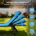 thumbnail image 4 of Outsunny Chaise Longue Pliante d'Extérieur, Chaise Longue Réglable à 4 Niveaux avec Appuie-Tête, Chaise de Bronzage Lit de Plage, Lit de Camp Inclinable pour le Camping, la Randonnée, la Cour Arrière, Bleu Ciel, 4 of 10
