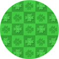 thumbnail image 1 of Ahgly Company Tapis Rond Lavable en Machine Intérieur Transitionnel Vert Lime, 5 Pieds Rond, 1 of 7